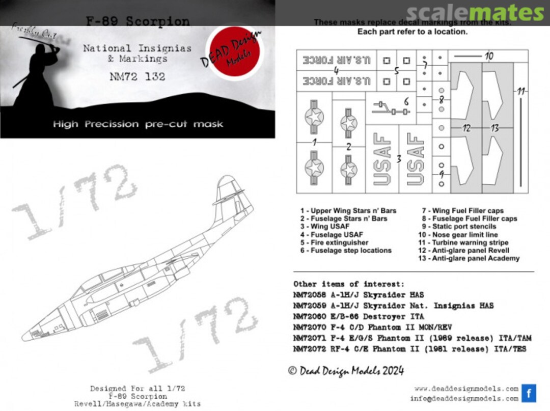 Boxart Northrop F-89 - National Insignias & Markings NM72132 DEAD Design Models Boxart Northrop F-89 - National Insignias & Markings NM72132 DEAD Design Models