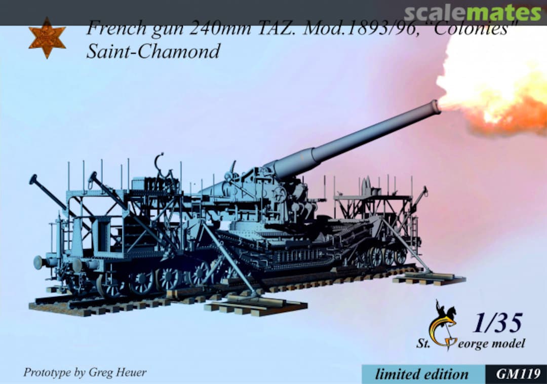 Boxart 240mm TAZ Mod. 1893/96 "Colonies" Saint-Chamond GM119 St.George Model Boxart 240mm TAZ Mod. 1893/96 "Colonies" Saint-Chamond GM119 St.George Model