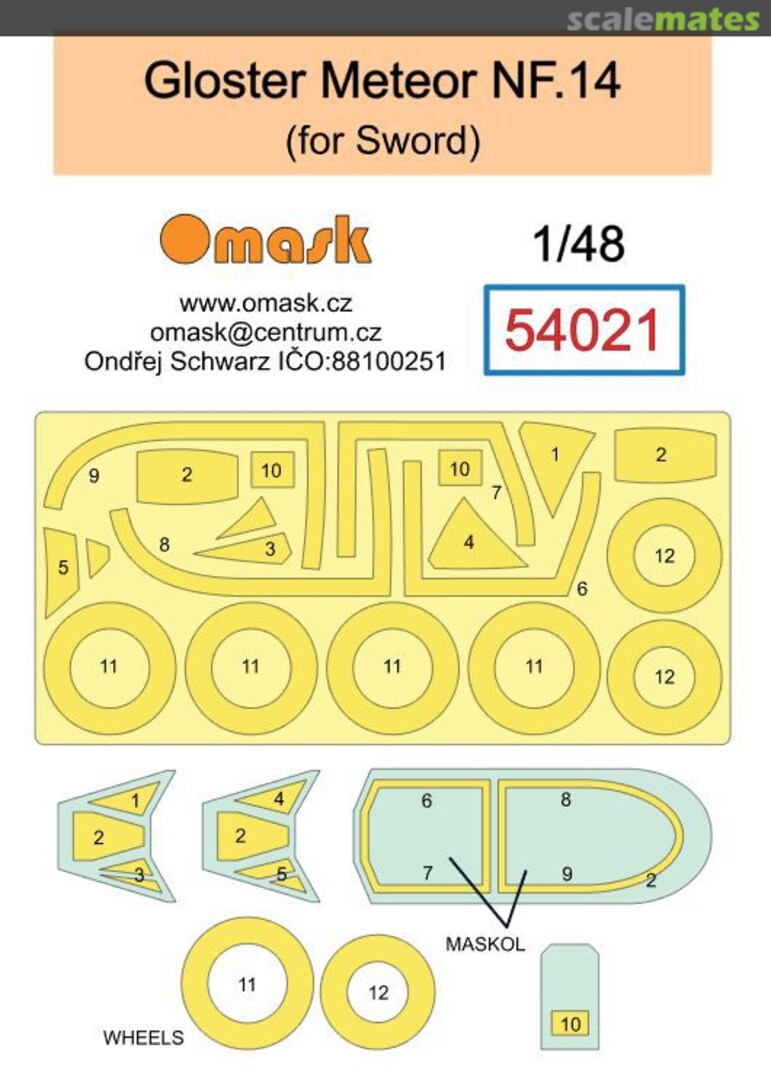 Boxart Gloster Meteor NF.14 mask 54021 Omask Boxart Gloster Meteor NF.14 mask 54021 Omask