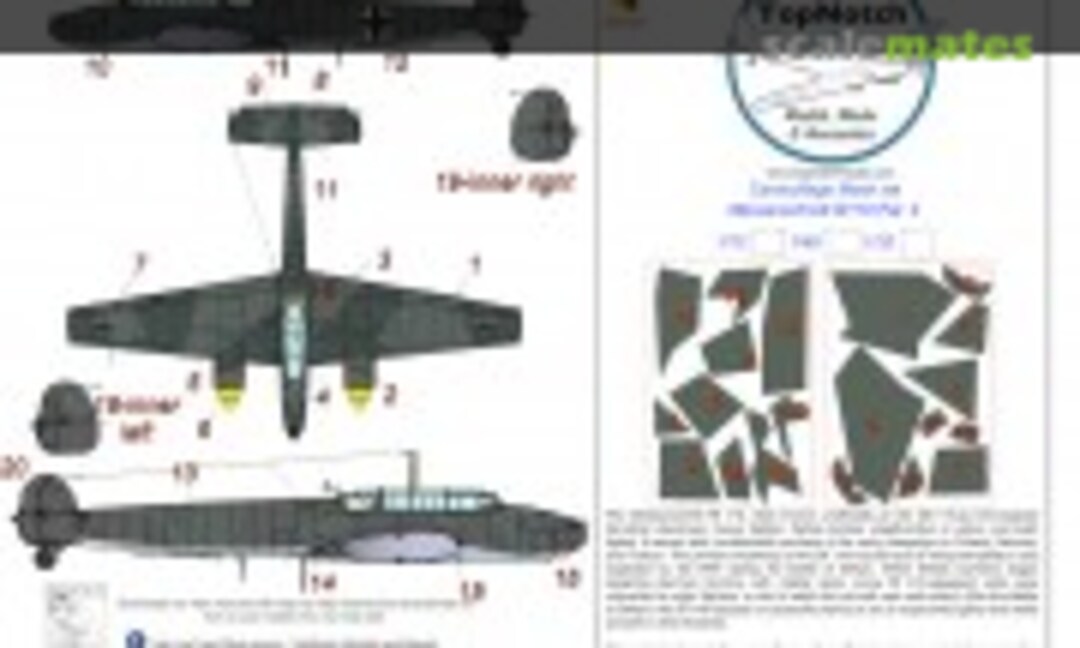 1:72 Messerschmitt Bf-110 pattern 2 (TopNotch TNM72-M154) TNM72-M154