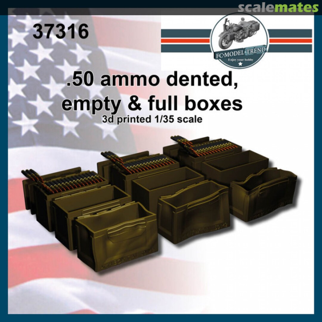 Boxart M2 browning MG dented, empty and full ammo boxes 37316 FC Model Trend Boxart M2 browning MG dented, empty and full ammo boxes 37316 FC Model Trend