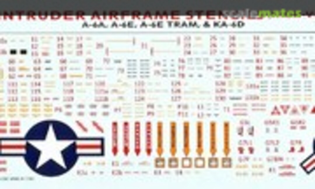 1:48 Intruder Airframe Stencils (High-Viz) (AOA decals 48-002) 48-002