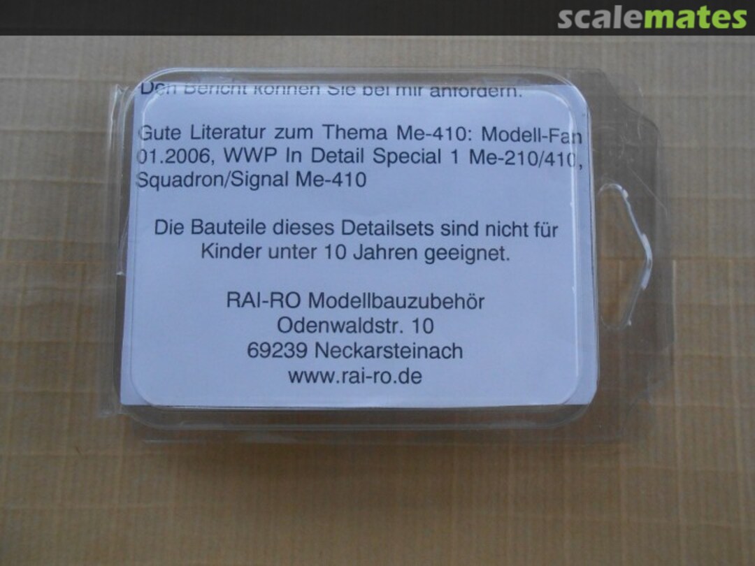 Boxart Me 410 engines & horizontal tail surfaces Unknown Rai-Ro Products Boxart Me 410 engines & horizontal tail surfaces Unknown Rai-Ro Products