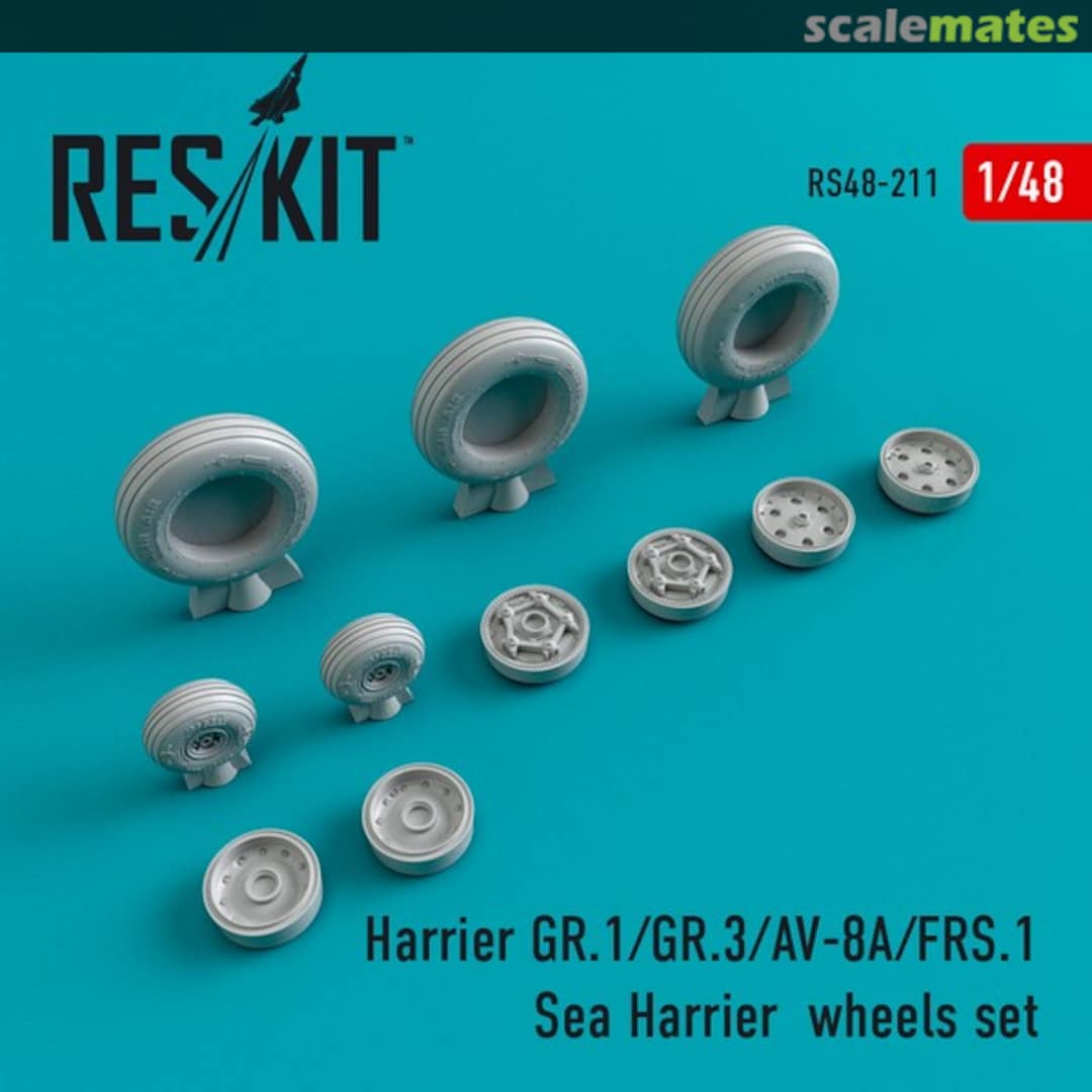 Boxart Harrier GR.1/GR.3/AV-8A/FRS.1 Sea Harrier - Wheels Set RS48-0211 ResKit Boxart Harrier GR.1/GR.3/AV-8A/FRS.1 Sea Harrier - Wheels Set RS48-0211 ResKit