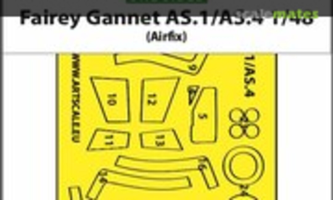 1:48 1/48 Fairey Gannet AS.1/AS.4 one-sided fit and self adhesive express mask (ASK 200-M48209) 200-M48209