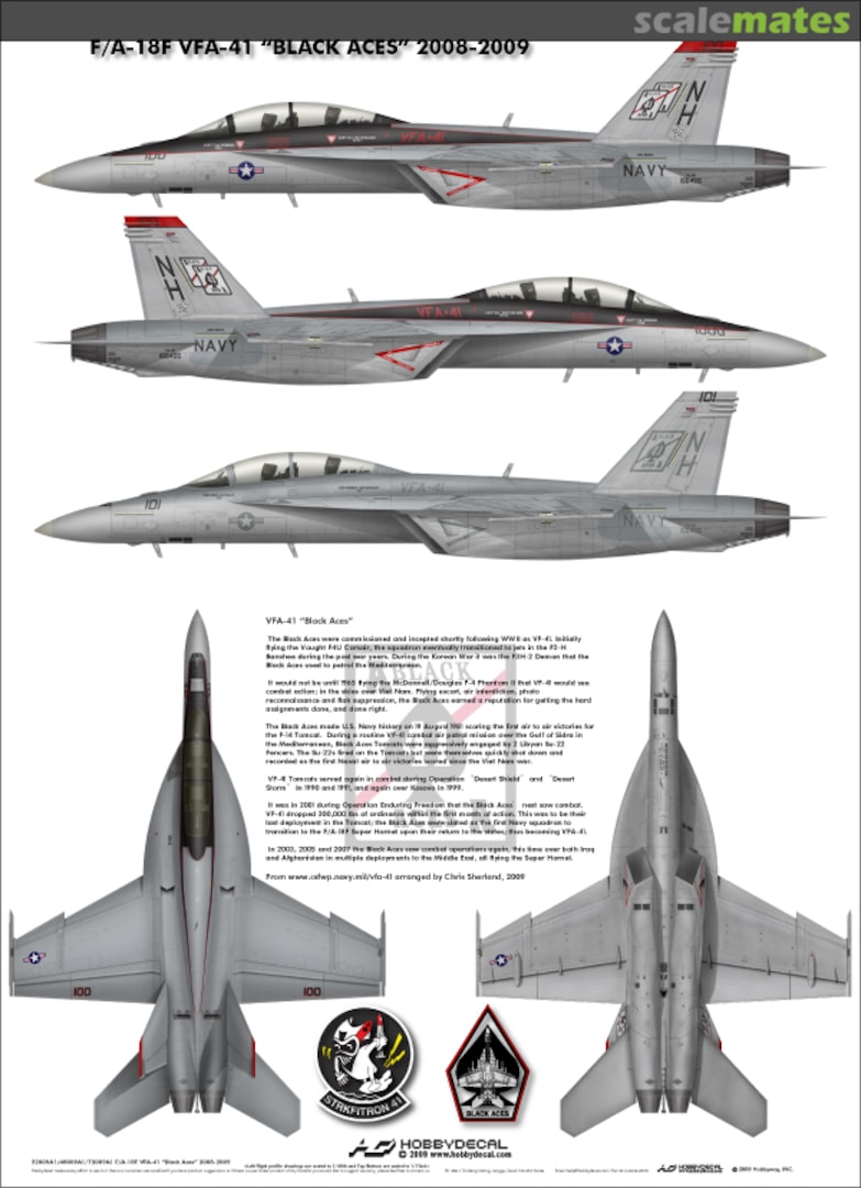 Boxart F/A-18F VFA-41 Black Aces 2008-2009 AL48009V1 HobbyDecal Boxart F/A-18F VFA-41 Black Aces 2008-2009 AL48009V1 HobbyDecal