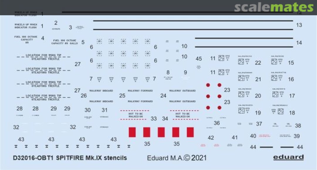 Boxart Spitfire Mk.IX stencils D32016 Eduard Boxart Spitfire Mk.IX stencils D32016 Eduard