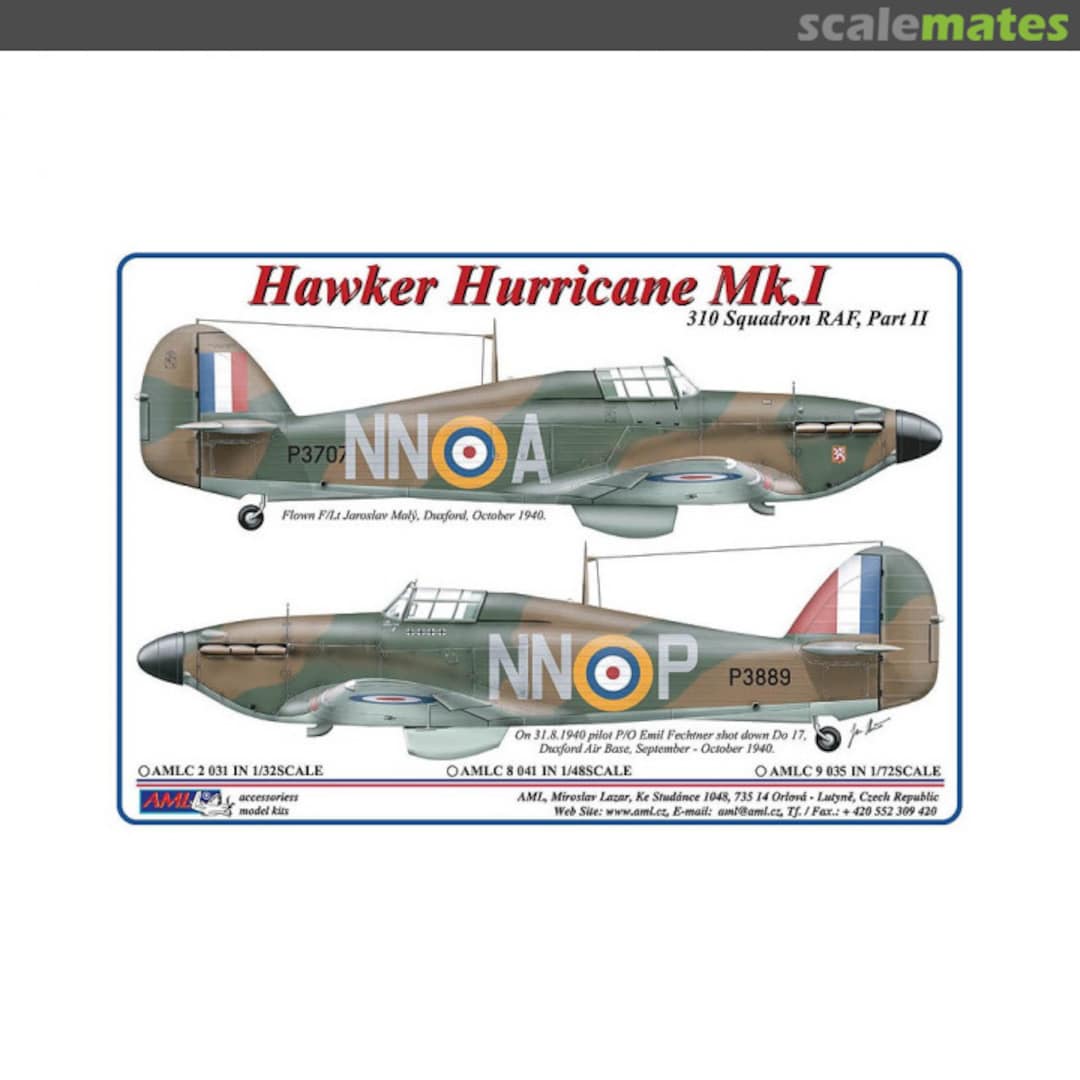 Boxart Hawker Hurricane Mk.I – NNoA & NNoP AMLC8 041 AML Boxart Hawker Hurricane Mk.I – NNoA & NNoP AMLC8 041 AML
