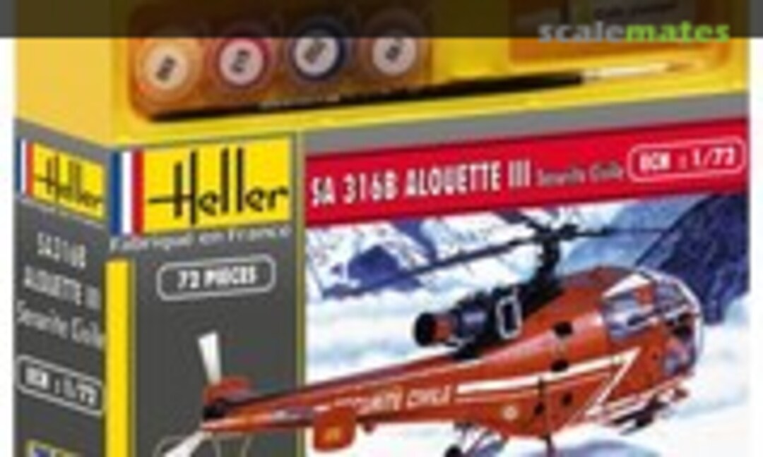 1:72 SA 316B Alouette III `Securite Civile` (Heller 50289)