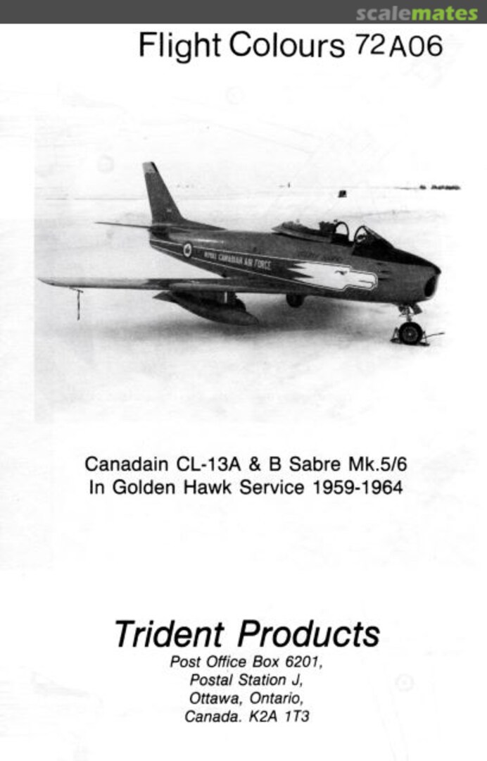 Boxart Canadain CL-13A & B Sabre Mk. 5/6 72A06 Flight Colours Boxart Canadain CL-13A & B Sabre Mk. 5/6 72A06 Flight Colours