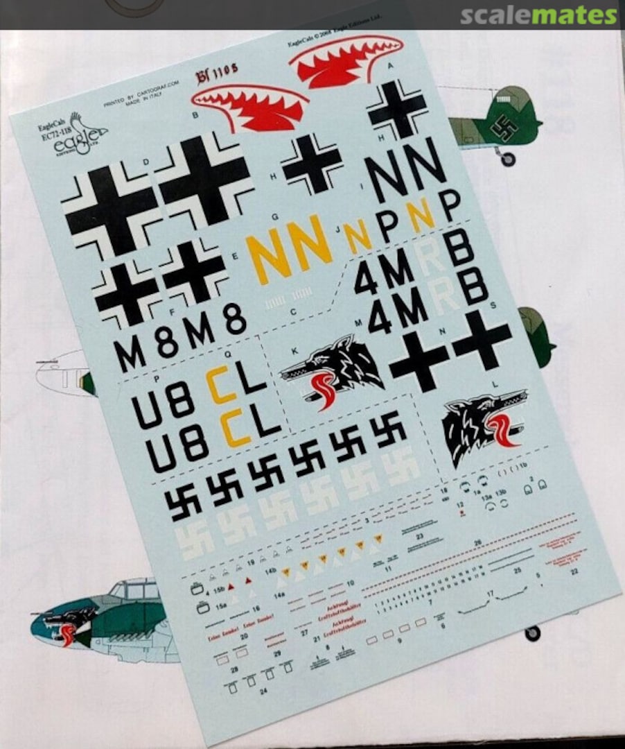 Boxart Bf 110C/D EagleCals EC72-118 Eagle Editions Boxart Bf 110C/D EagleCals EC72-118 Eagle Editions