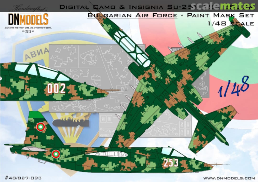 Boxart Bulgarian Digital Su-25K / Su-25UBK Camouflage & Insignia Paint Mask Set 48/827-093 DN Models Boxart Bulgarian Digital Su-25K / Su-25UBK Camouflage & Insignia Paint Mask Set 48/827-093 DN Models