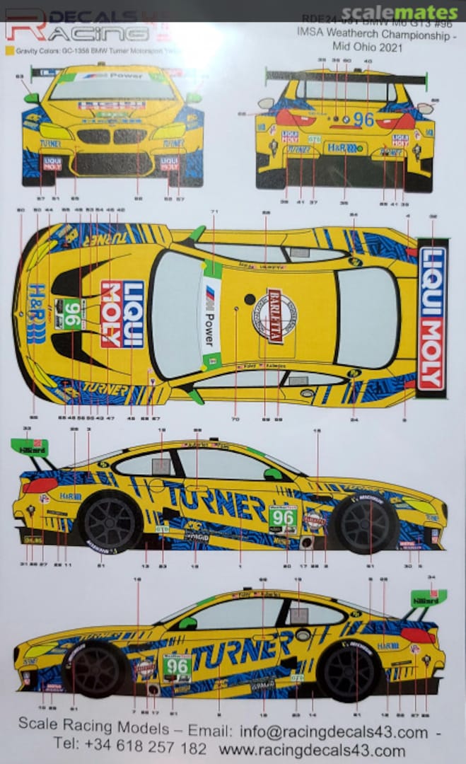 Boxart BNW M6 GT3 #96 IMSA Weathertech Championship RDE24-051 Racing Decals 43 Boxart BNW M6 GT3 #96 IMSA Weathertech Championship RDE24-051 Racing Decals 43