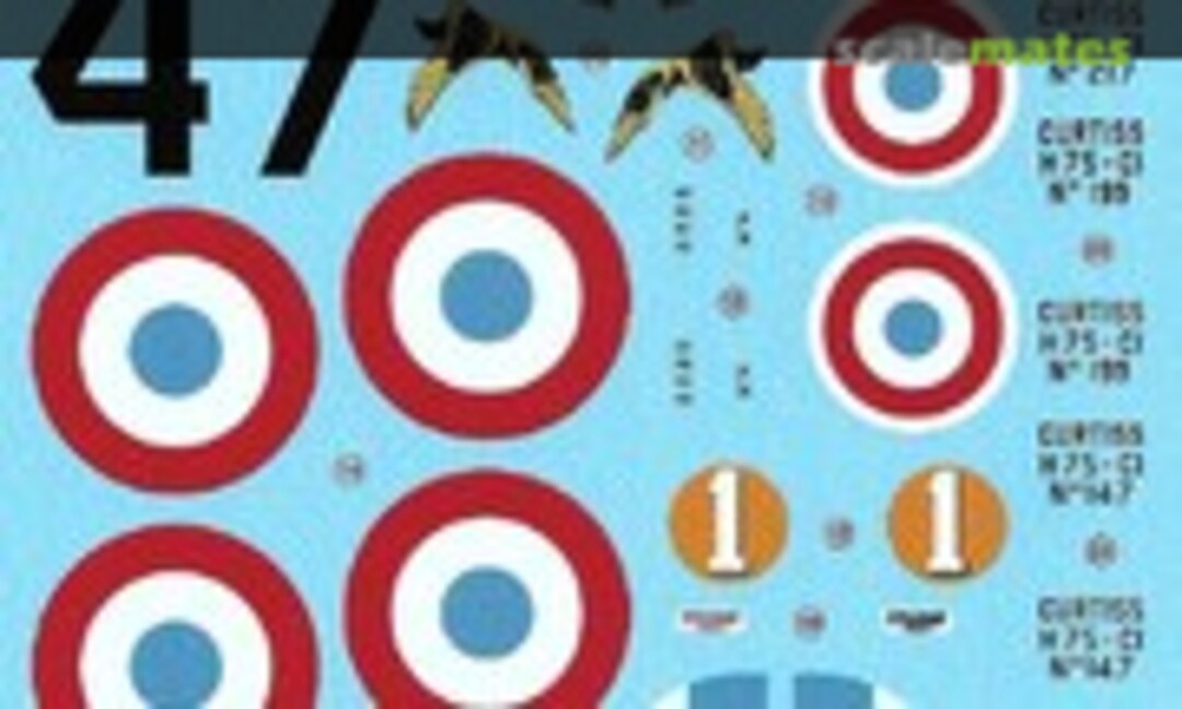 1:48 Curtiss H-75 Aces of GC I/5 (Berna Decals BD 48-137) BD 48-137