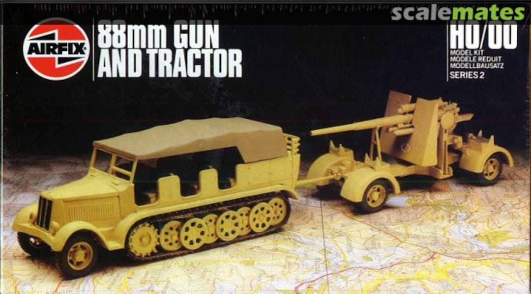 Boxart 88mm Gun And Tractor 02303 Airfix Boxart 88mm Gun And Tractor 02303 Airfix