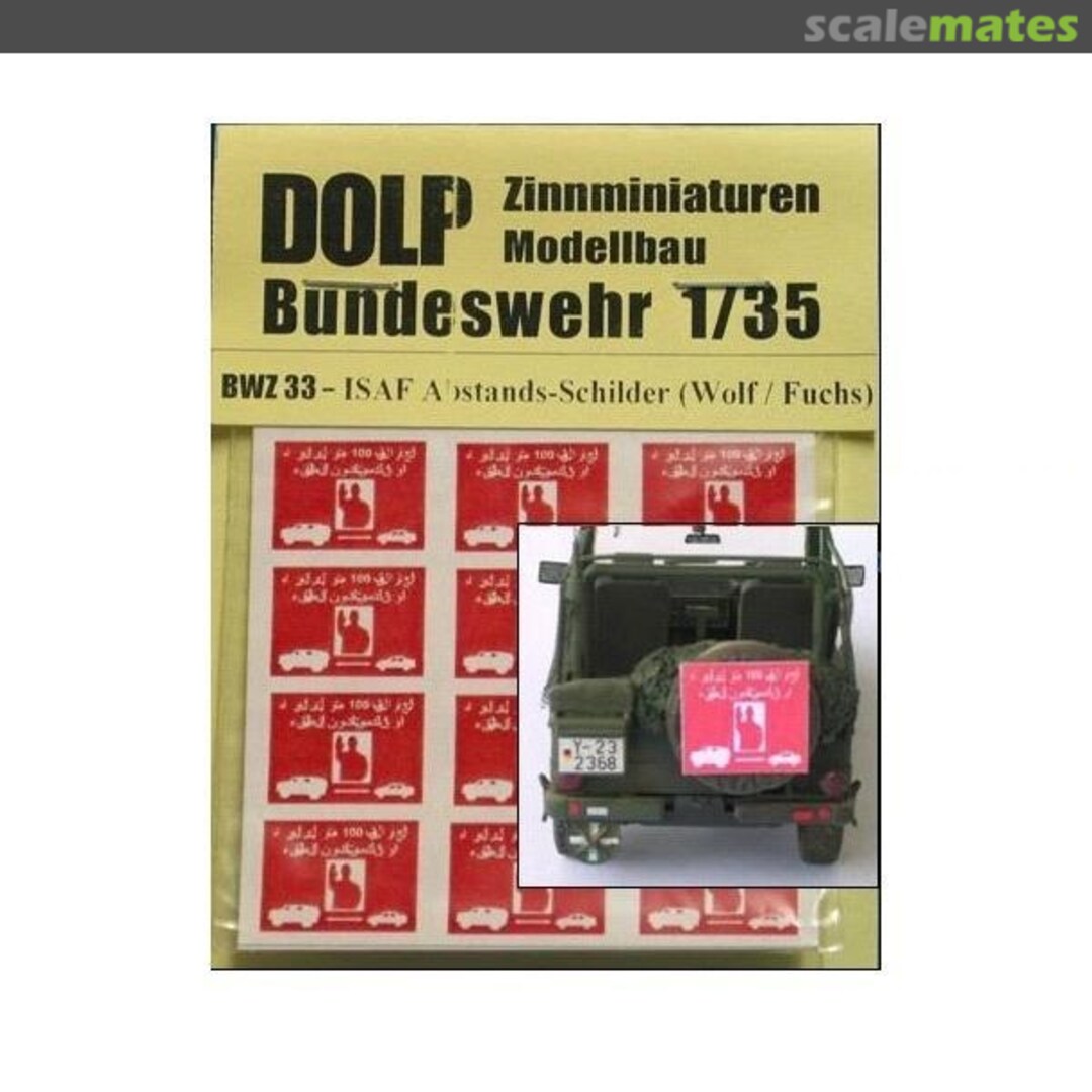 Boxart ISAF Abstands-Schilder (Distance Signs) BWZ 33 DOLP-Modellbau Boxart ISAF Abstands-Schilder (Distance Signs) BWZ 33 DOLP-Modellbau