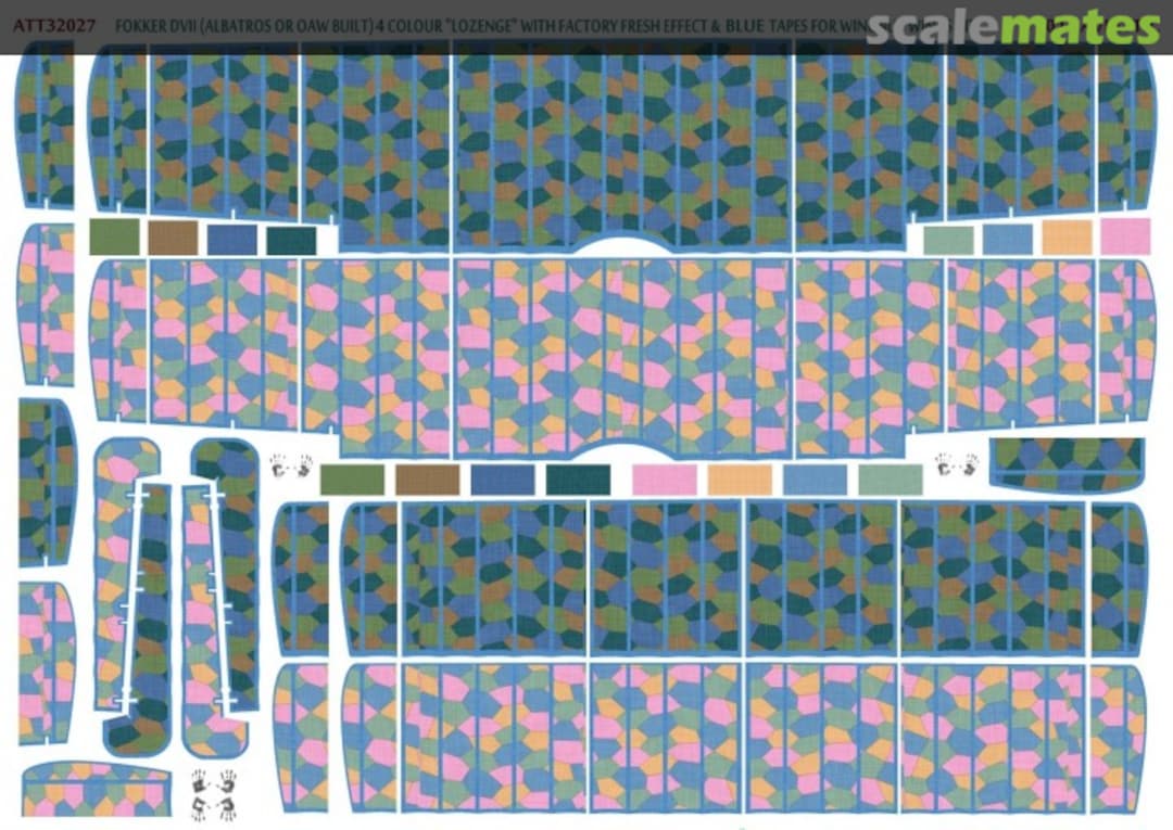Boxart Fokker D.VII (Albatros or OAW built) 4 colour 'lozenge' ATT32027 Aviattic Boxart Fokker D.VII (Albatros or OAW built) 4 colour 'lozenge' ATT32027 Aviattic