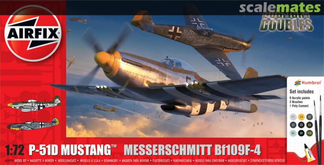 Boxart P-51D Mustang / Messerschmitt Bf109F-4 A50193 Airfix Boxart P-51D Mustang / Messerschmitt Bf109F-4 A50193 Airfix