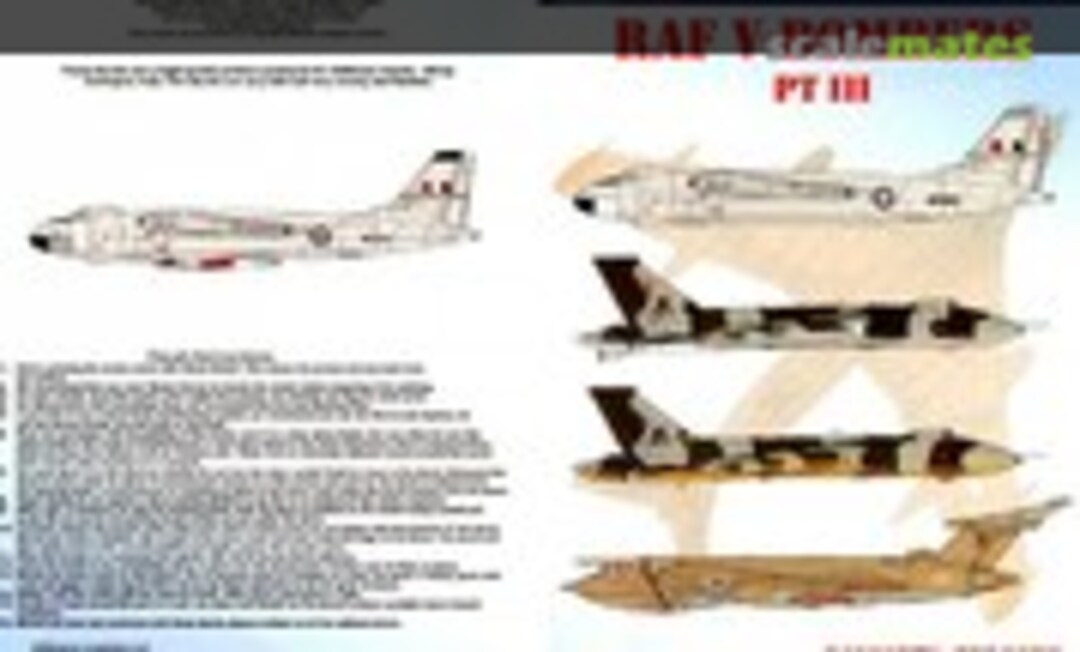 1:72 RAF V-Bombers Pt III (AIRFRAME Decals AF-72192) AF-72192