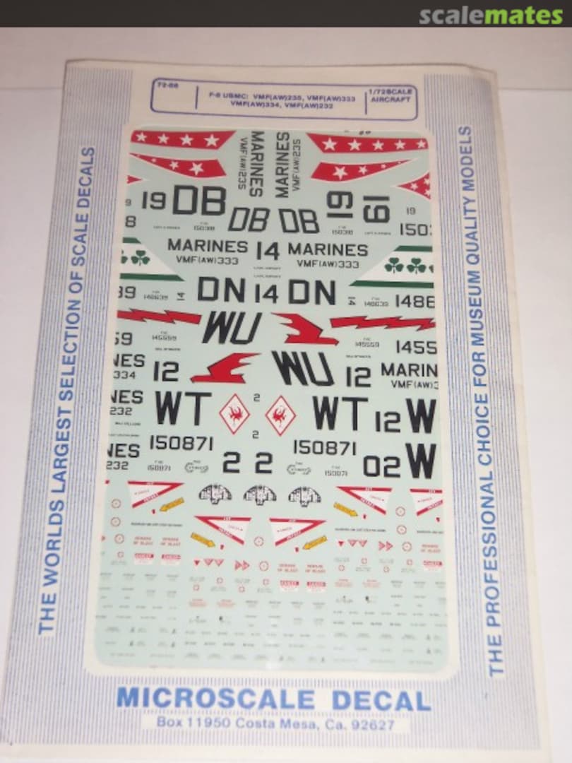 Boxart Vought F-8E Crusader: US Marine Corps 72-86 Microscale Boxart Vought F-8E Crusader: US Marine Corps 72-86 Microscale