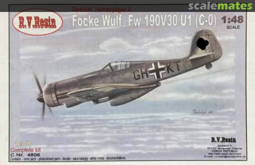 Boxart Focke Wulf Fw 190V30/U1 (C-0) 4806 R.V. Resin Boxart Focke Wulf Fw 190V30/U1 (C-0) 4806 R.V. Resin