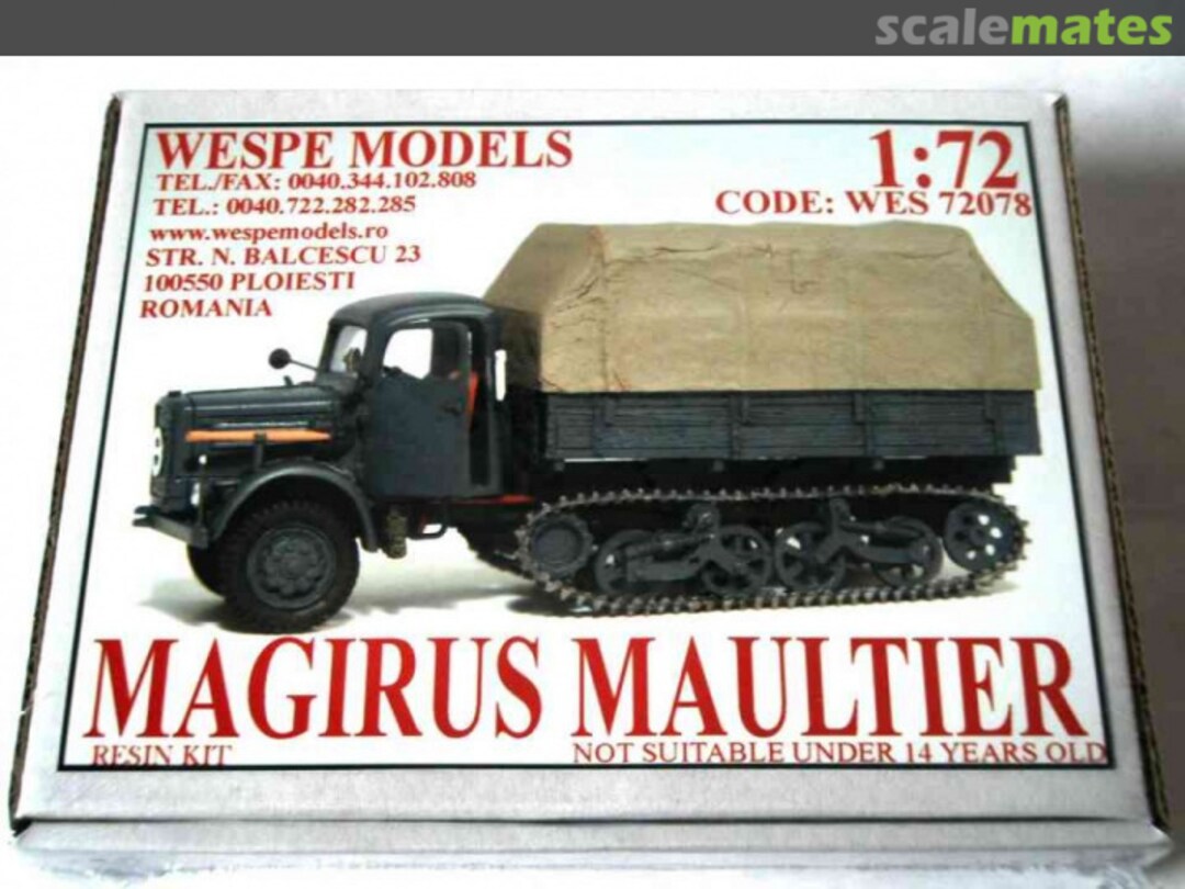 Boxart Magirus Maultier WES 72078 Wespe Models Boxart Magirus Maultier WES 72078 Wespe Models