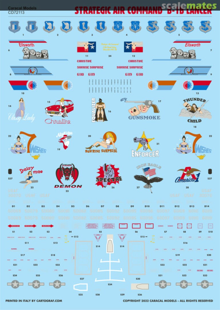Contents Strategic Air Command B-1B Lancer CD72113 Caracal Models