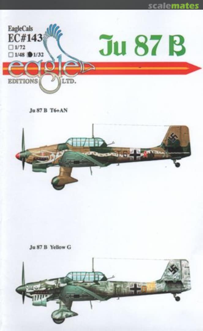 Boxart Ju 87 B/B-2 St.G. 2 EagleCals EC72-143 Eagle Editions Boxart Ju 87 B/B-2 St.G. 2 EagleCals EC72-143 Eagle Editions