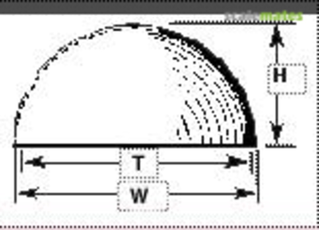 Boxart Hemispherical Dome (19.1 x 38.1 x 31.8 mm) VHH-48W Plastruct Boxart Hemispherical Dome (19.1 x 38.1 x 31.8 mm) VHH-48W Plastruct