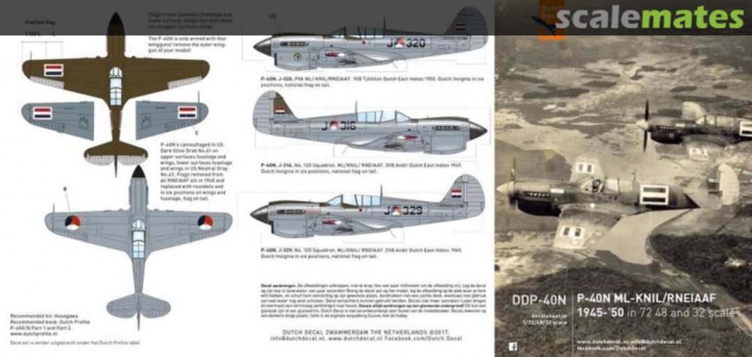 Boxart P-40N ML-KNIL/RNEIAAF 1945-'50 DDP40N Dutch Decal