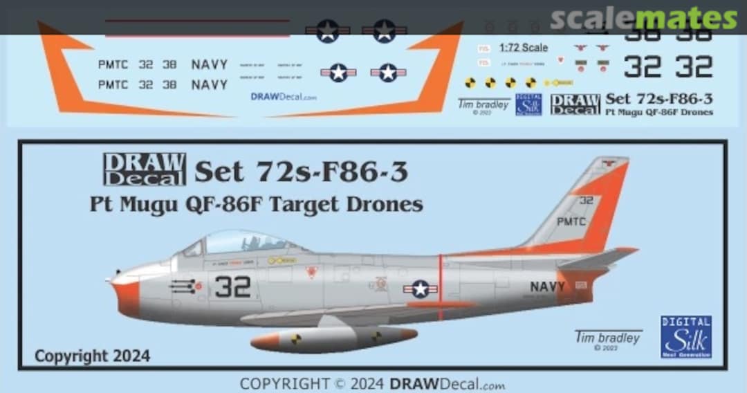 Boxart Pt Mugu QF-86F Target Drones 72-F86-03 Draw Decal Boxart Pt Mugu QF-86F Target Drones 72-F86-03 Draw Decal