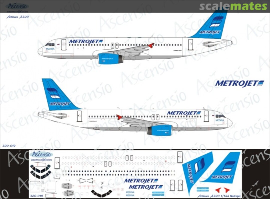Boxart Airbus A320 Metrojet 320-019 Ascensio Boxart Airbus A320 Metrojet 320-019 Ascensio