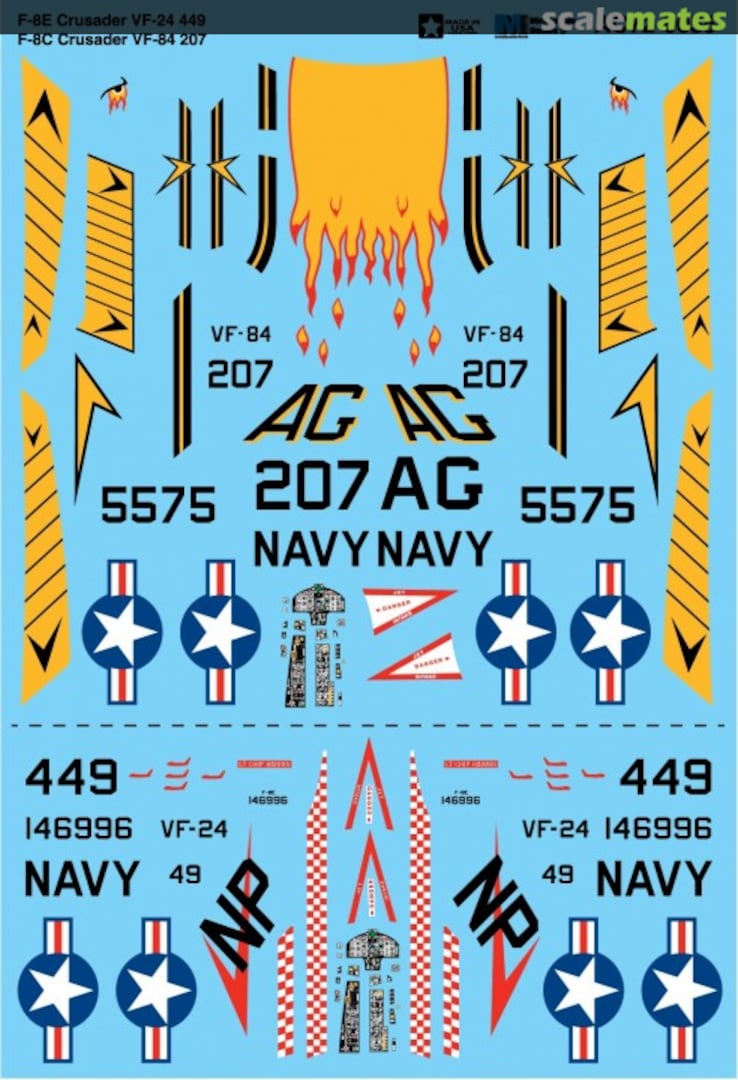 Boxart Vought F-8E Crusader VF-24 449 --- F-8C Crusader VF-84 207 AC72-0055 Microscale Boxart Vought F-8E Crusader VF-24 449 --- F-8C Crusader VF-84 207 AC72-0055 Microscale