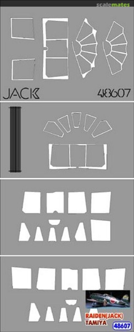 Boxart Mask for Mitsubishi J2M3 Raiden Jack 48607 Hobby Plus Boxart Mask for Mitsubishi J2M3 Raiden Jack 48607 Hobby Plus