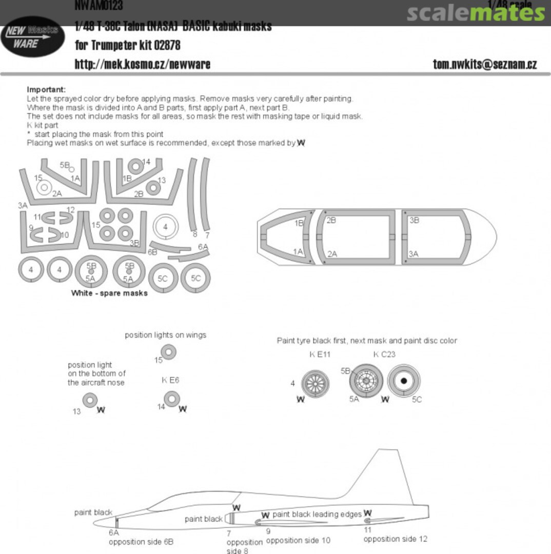 Boxart Northrop T-38C Talon (NASA) BASIC kabuki masks NWAM123 New Ware Boxart Northrop T-38C Talon (NASA) BASIC kabuki masks NWAM123 New Ware