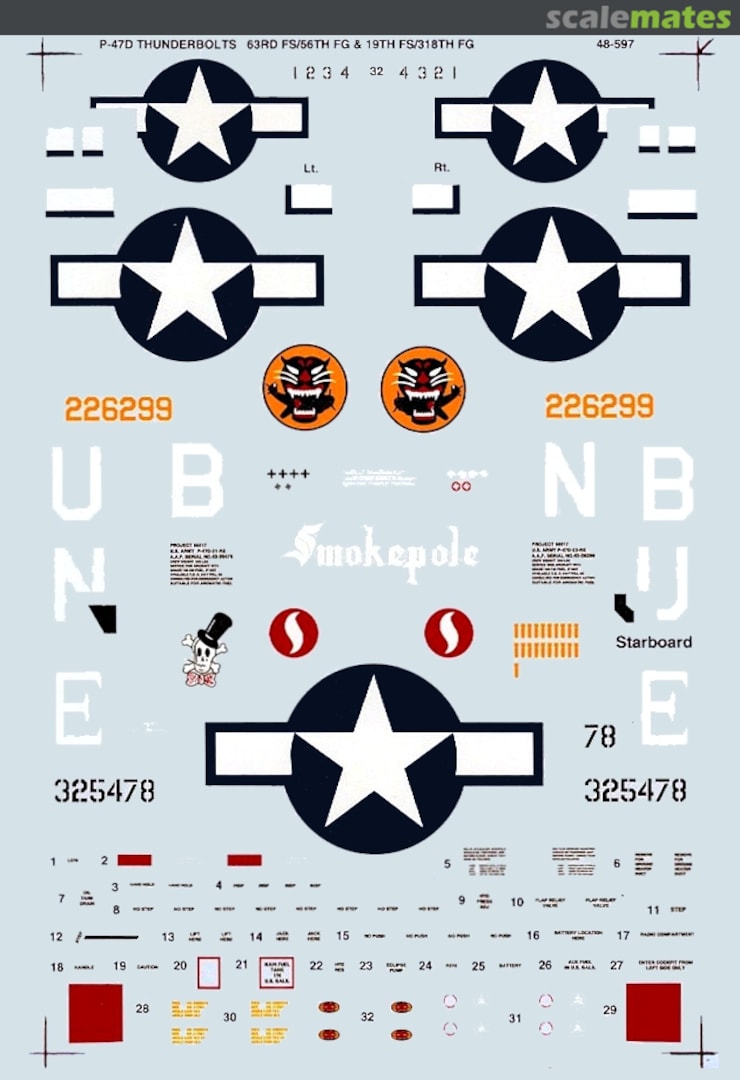 Boxart P-47D Thunderbolt Razorbacks 48-597 SuperScale International Boxart P-47D Thunderbolt Razorbacks 48-597 SuperScale International