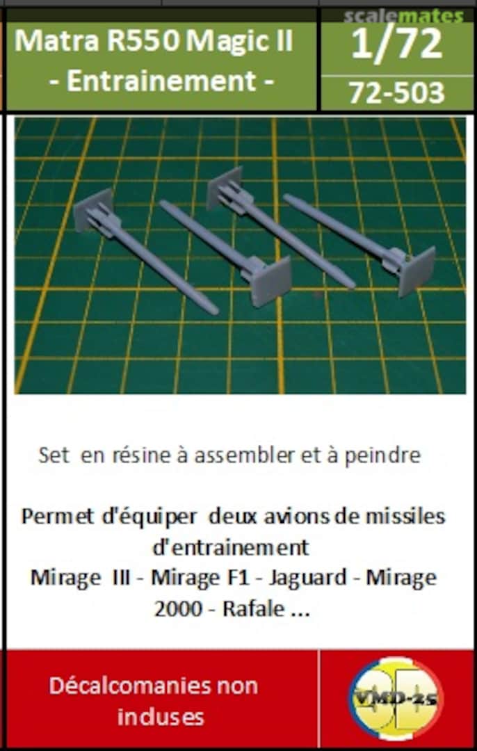 Boxart Missile Air to Air - Matra R550 Magic II "Entrainement" 72-503 VMD25_3D Boxart Missile Air to Air - Matra R550 Magic II "Entrainement" 72-503 VMD25_3D