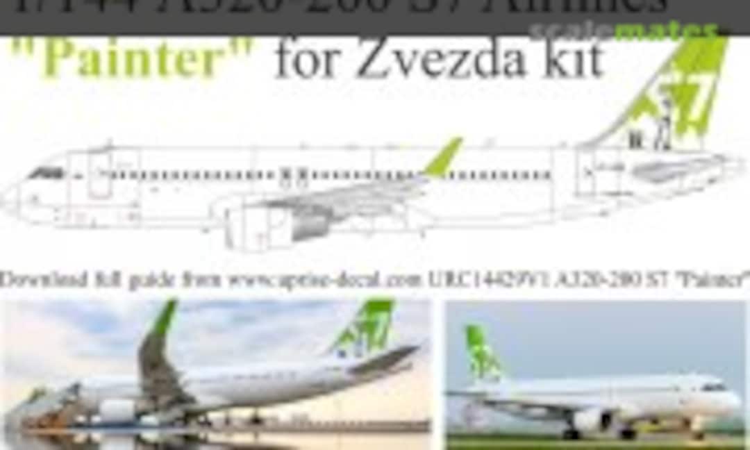 1:144 A320-200 S7 Airlines VP-BOG "Painter" with stencils (UpRise Decal URC14429V1) URC14429V1