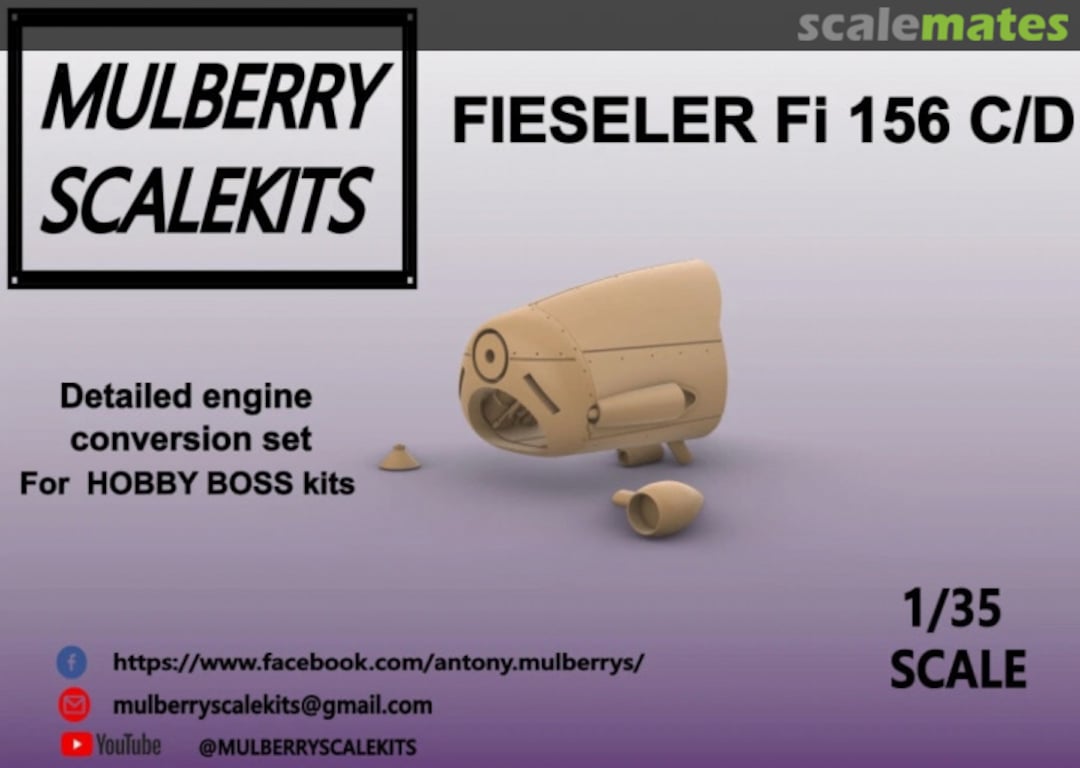 Boxart Fieseler Fi 156 C/D detailed engine conversion set  Mulberry Scalekits