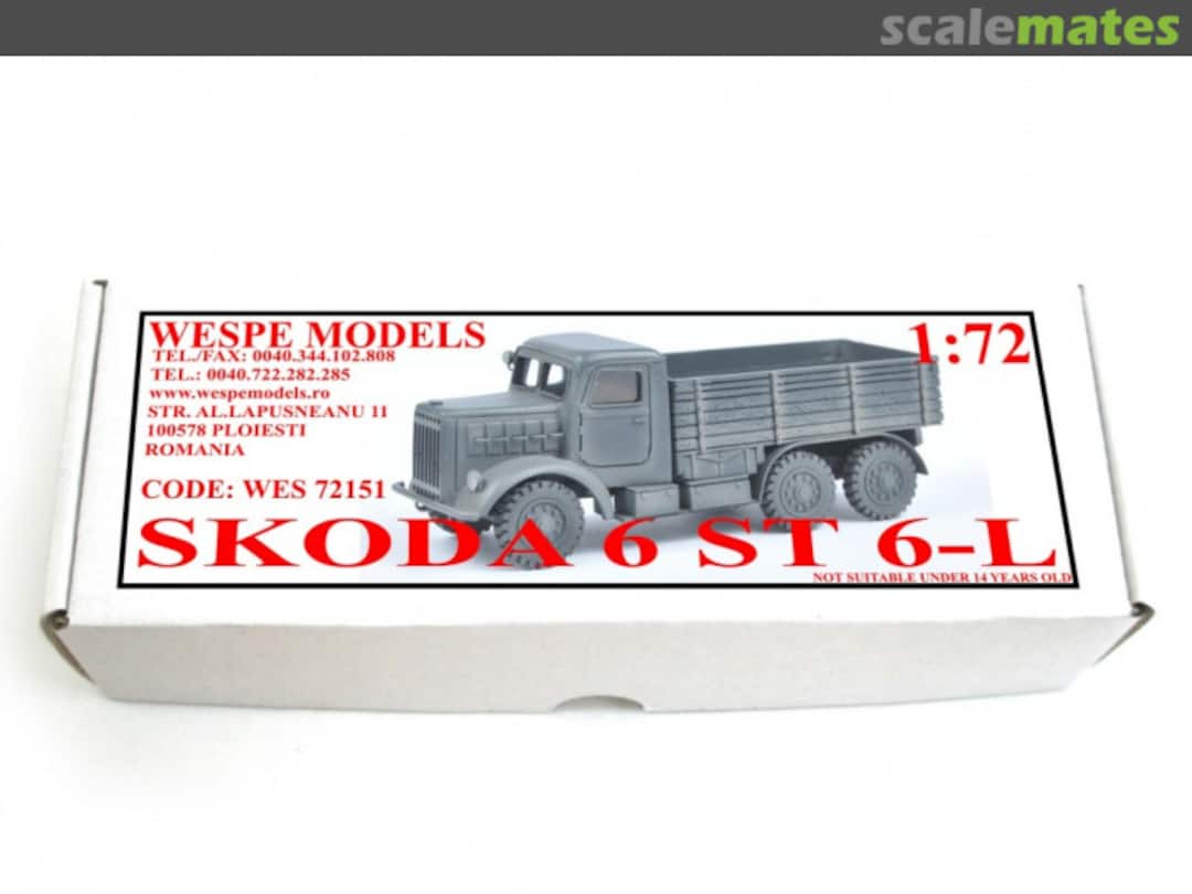 Boxart SKODA 6 ST 6-L WES 72151 Wespe Models Boxart SKODA 6 ST 6-L WES 72151 Wespe Models