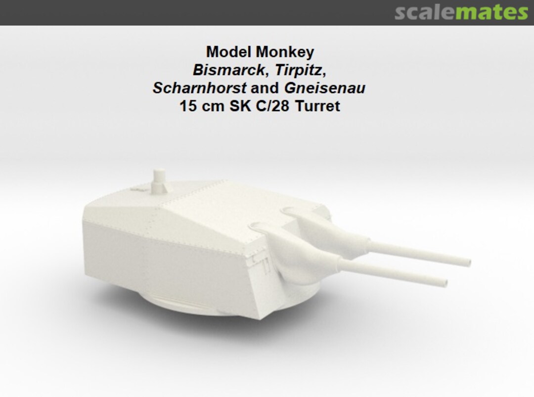 Boxart Bismarck class and Scharnhorst class 15 cm SK C/28 Turret 50-15cm Turret Model Monkey