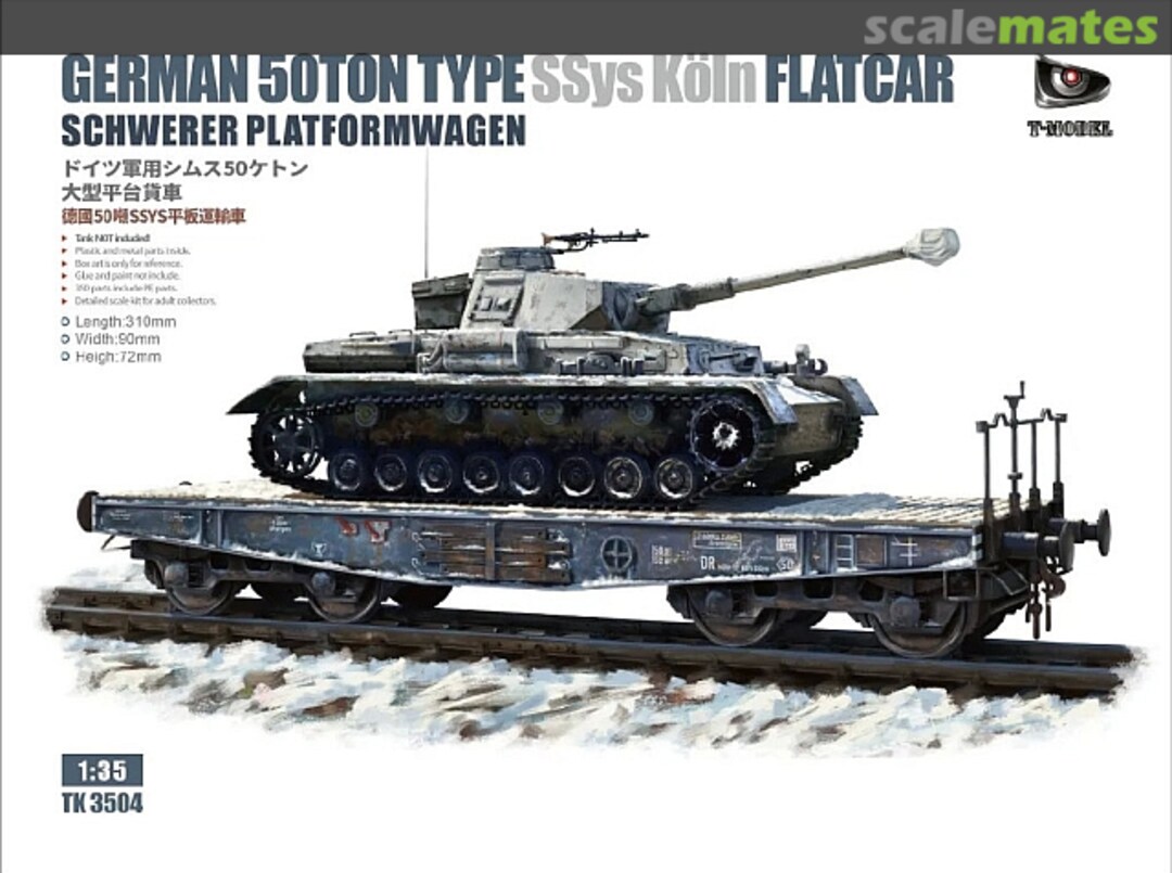 Boxart 50-ton Type SSys Köln Flatcar (Schwerer Platformwagen) TK3504 T-Model Boxart 50-ton Type SSys Köln Flatcar (Schwerer Platformwagen) TK3504 T-Model