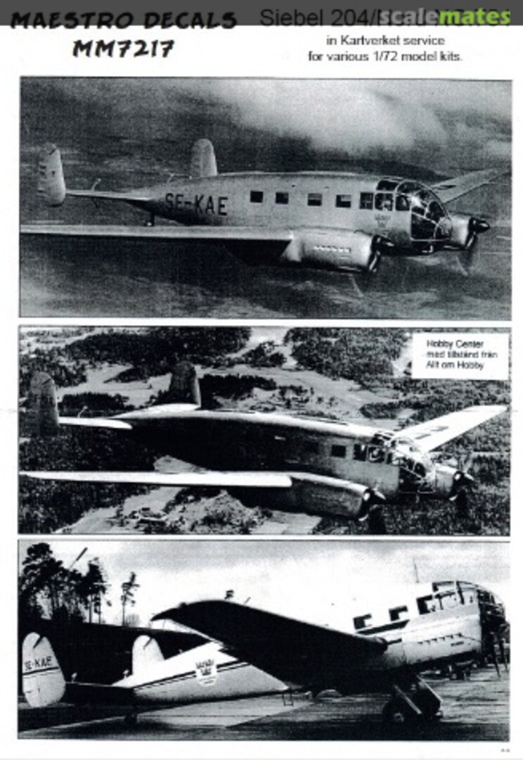 Boxart Siebel 204 / Nord NC.701 MMD7217 Maestro Models Boxart Siebel 204 / Nord NC.701 MMD7217 Maestro Models