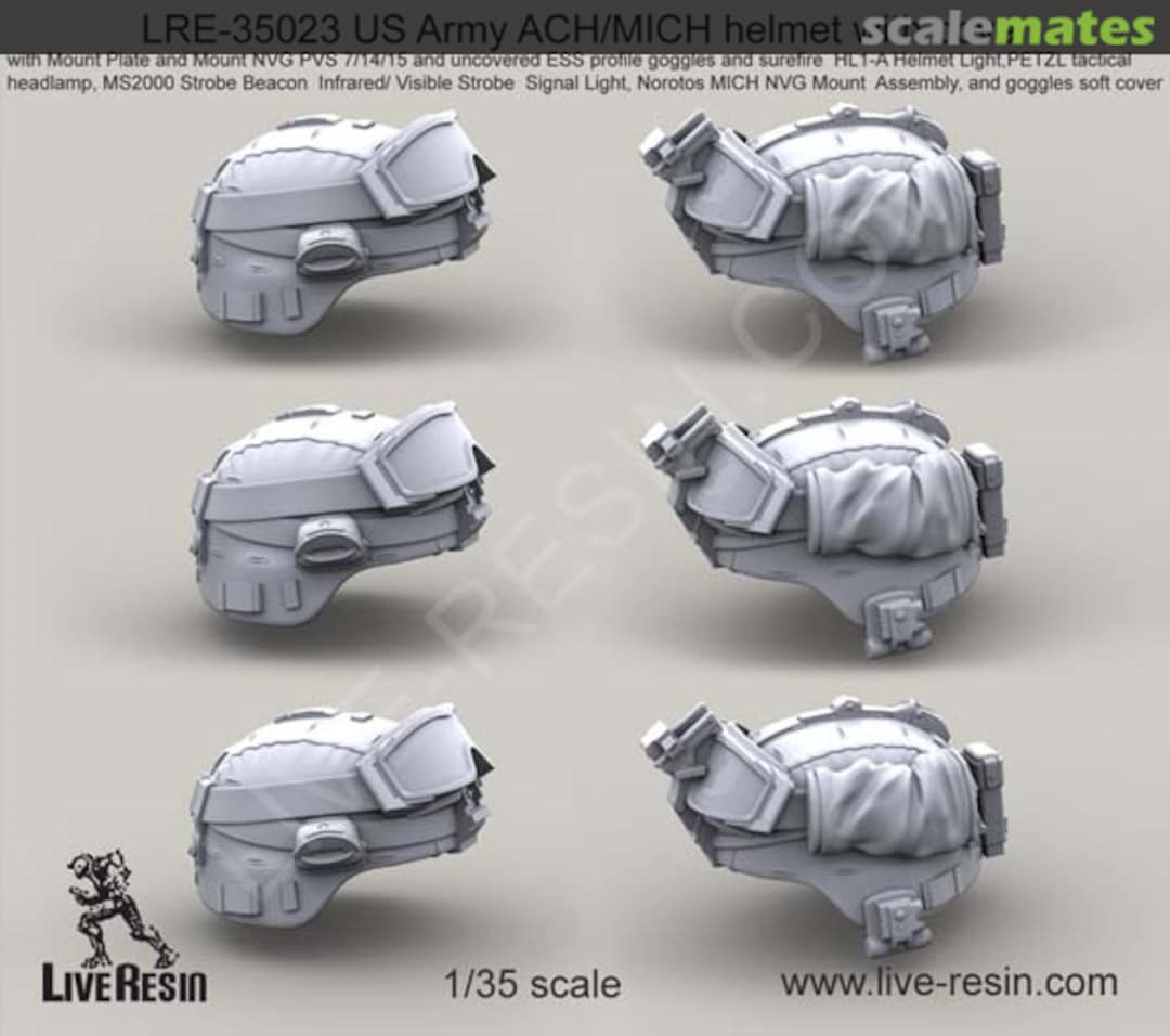 Boxart US Army ACH/MICH helmet with cover with Mount Plate LRE-35023 Live Resin