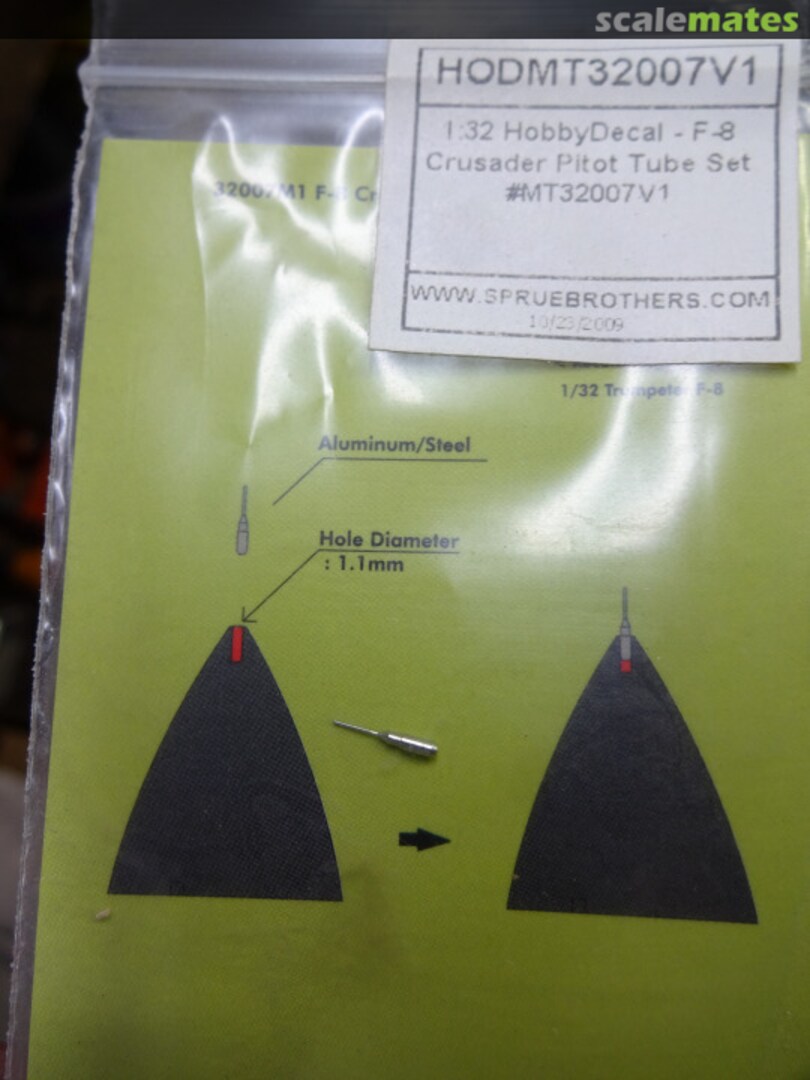 Boxart F-8 Crusader Pitot Tube Set MT32007V1 HobbyDecal