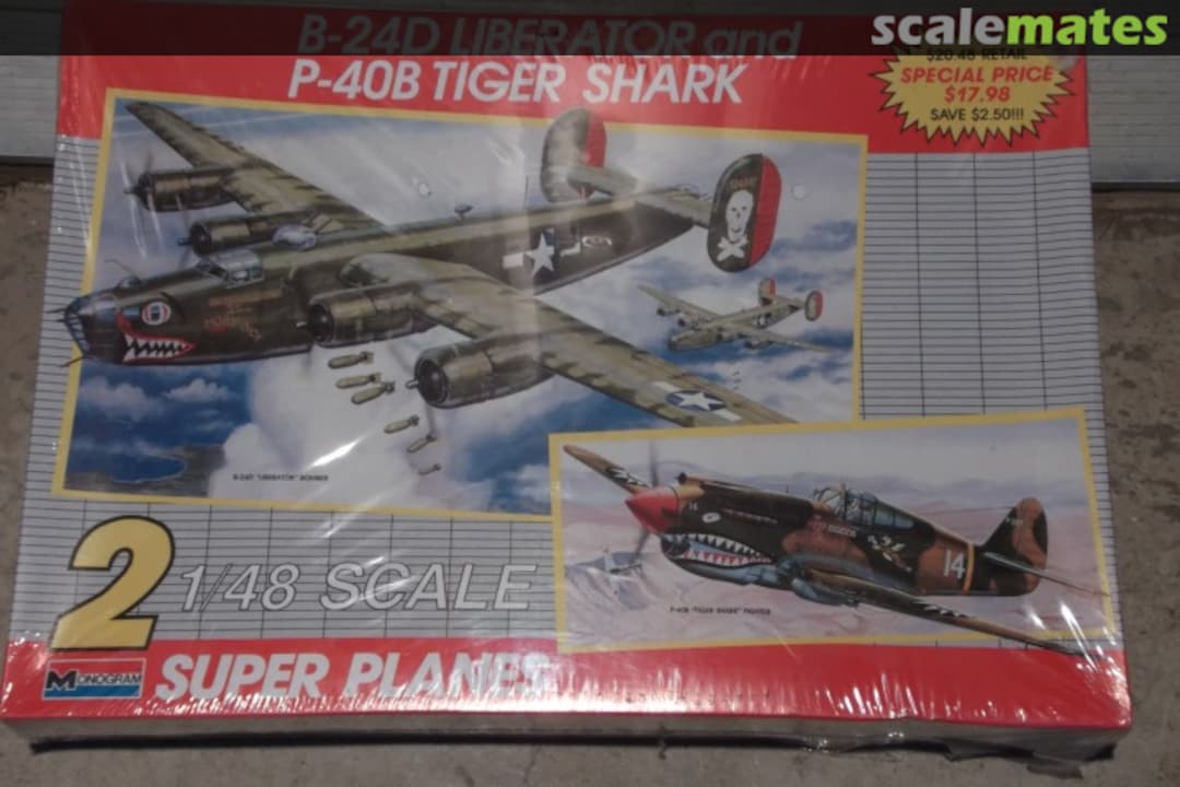 Boxart B-24D Liberator And P-40B Tiger Shark 6144 Monogram Boxart B-24D Liberator And P-40B Tiger Shark 6144 Monogram