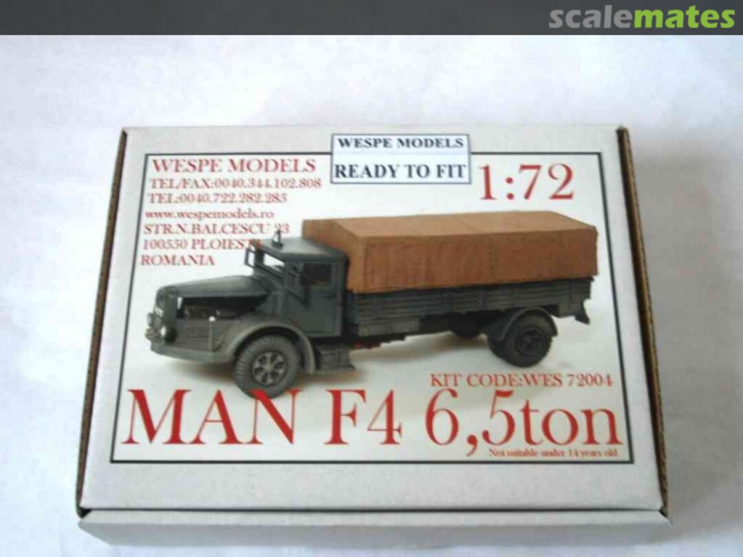 Boxart MAN F4 6,5ton WES 72004 Wespe Models Boxart MAN F4 6,5ton WES 72004 Wespe Models