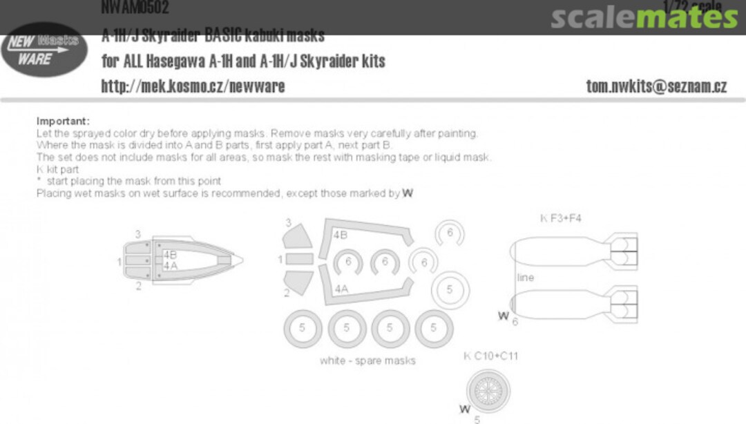Boxart A-1H/J Skyraider BASIC kabuki masks NWAM0502 New Ware Boxart A-1H/J Skyraider BASIC kabuki masks NWAM0502 New Ware