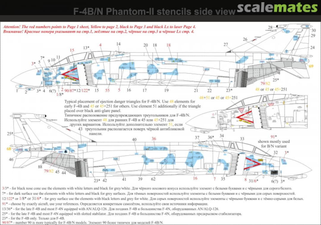 Boxart F-4B/C/D/N/J/S and RF-4B/C Phantom-II stencils URS4823 UpRise Decal Boxart F-4B/C/D/N/J/S and RF-4B/C Phantom-II stencils URS4823 UpRise Decal