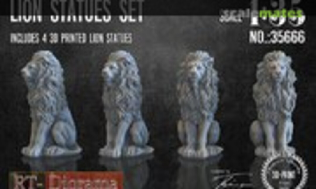 1:35 Lion Statues Set (4pcs.) (RT-Diorama 35666) 35666